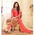 CORAL PINK AND BEIGE TWO TONE EMBROIDERED READY MADE SALWAR SUIT